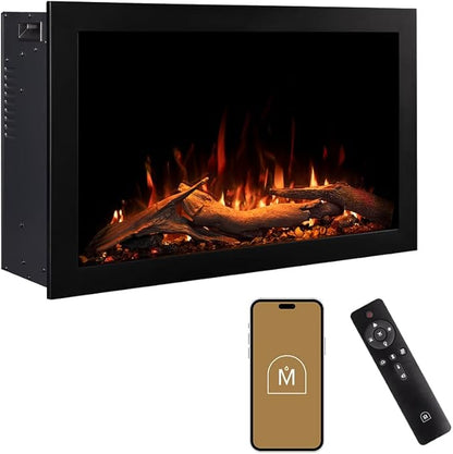 Modern Ember Highmark Traditional 26 Inch Built-in Smart Electric Fireplace by ModernEmber