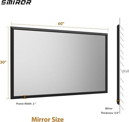 SMIROR Matte Black Bathroom Mirror - Image 5