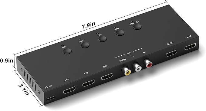 RuiPuo 4In to 2Out HDMI/AV Switch RCA to 2Port HDMI Converter - Image 7