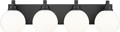 METWET Bathroom Light Fixtures, 4 Light Matte Black Vanity Light, 26 Inch by Metwet
