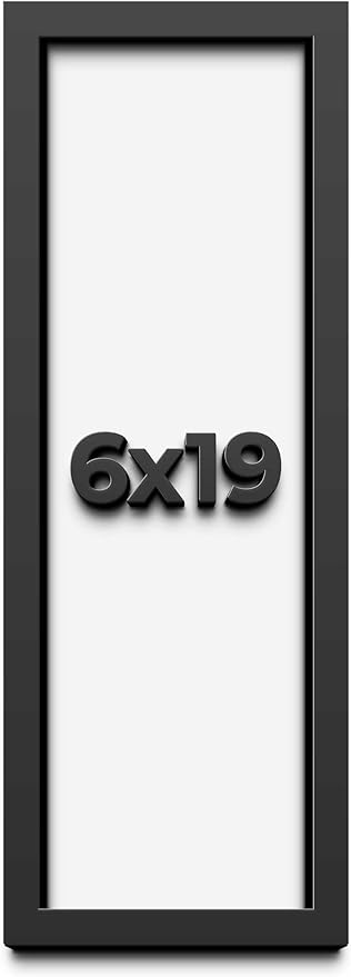 6x19 Shadow Box Frame Black | 1 Inch Deep Solid Wood Shadowbox Display Frame | by CustomPictureFrames
