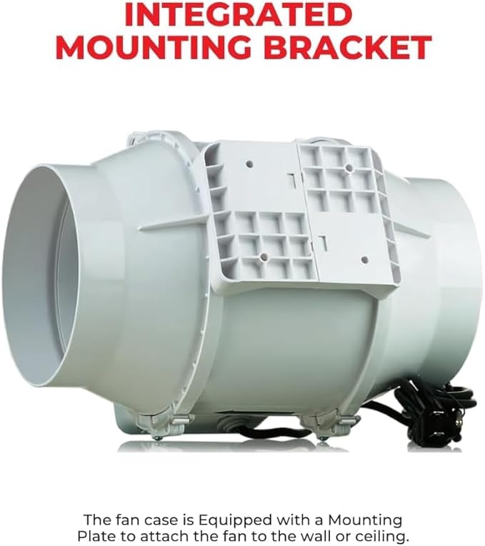 VENTS-US TT Silent 125-5" Inline Duct Fan, 199 CFM, 2-Speed Built-In Switch - Image 7