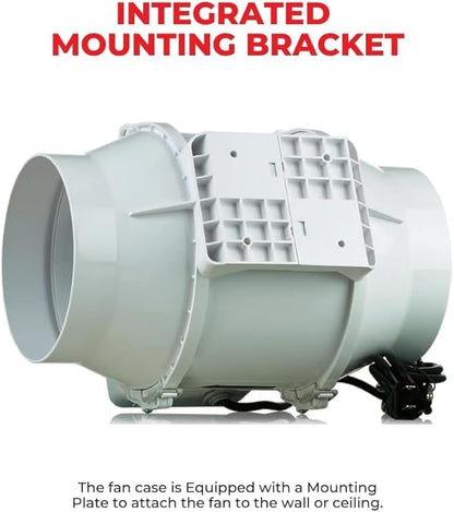 VENTS-US TT Silent 125-5" Inline Duct Fan, 199 CFM, 2-Speed Built-In Switch - Image 7