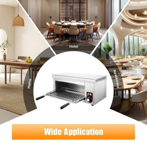 Electric Cheese Melter, 1500W Countertop Salamander Broiler, Commercial - Image 3