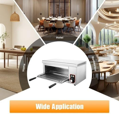Electric Cheese Melter, 1500W Countertop Salamander Broiler, Commercial - Image 3