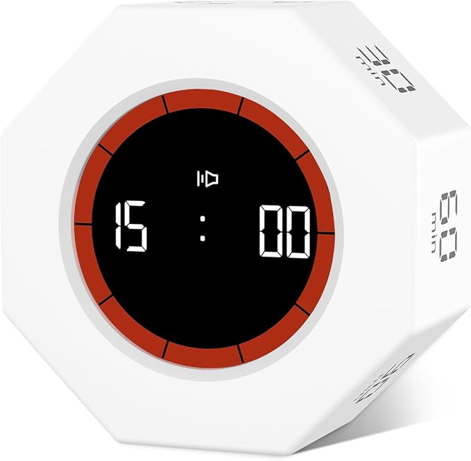 GuDoQi Digital Productivity Timer, Octagon Rotating Pomodoro Timers by GuDoQi