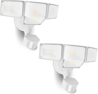 LUTEC 80W 9000LM LED Security Lights Motion Sensor Outdoor Lights, 4 Head LED by LUTEC