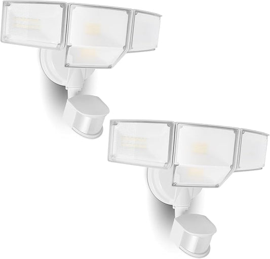 LUTEC 80W 9000LM LED Security Lights Motion Sensor Outdoor Lights, 4 Head LED by LUTEC