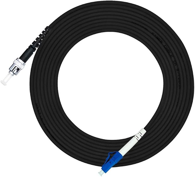 Jeirdus 40M LC to ST Outdoor Armored Simplex 9/125 SM Fiber Optic Cable Jumper by Jeirdus