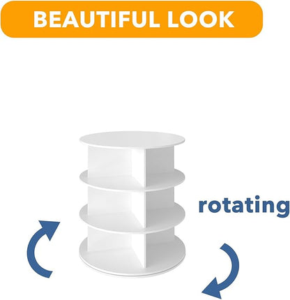 SpaceAid 3 Tier Rotating Shoe Rack Tower, Spinning Shoe Display Lazy Susan - Image 7