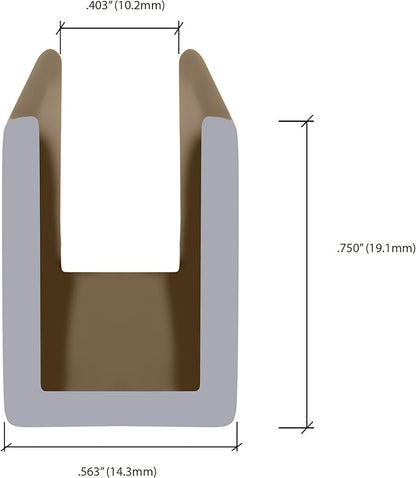 Brixwell SDCD38BBRZ-CCP12 Brushed Bronze 3/8" Fixed Panel Shower Door Deep - Image 4