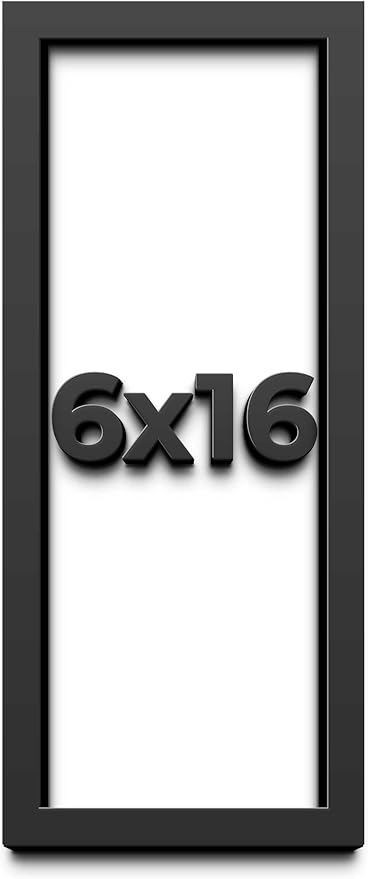 6x16 Shadow Box Frame Black | 1 Inch Deep Solid Wood Shadowbox Display Frame | by CustomPictureFrames