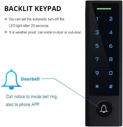 MENGQI-CONTROL WiFi Remote Manage IP66 Watreproof Access Control Keypad ANSI - Image 3
