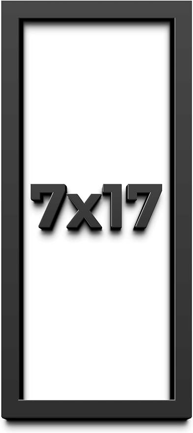 7x17 Shadow Box Frame Black | 1 Inch Deep Solid Wood Shadowbox Display Frame | by CustomPictureFrames