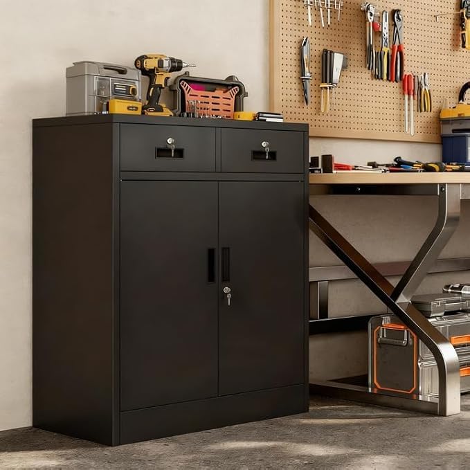 Metal Storage Cabinet, 36 Inch Tall Metal Garage Cabinet - Image 2