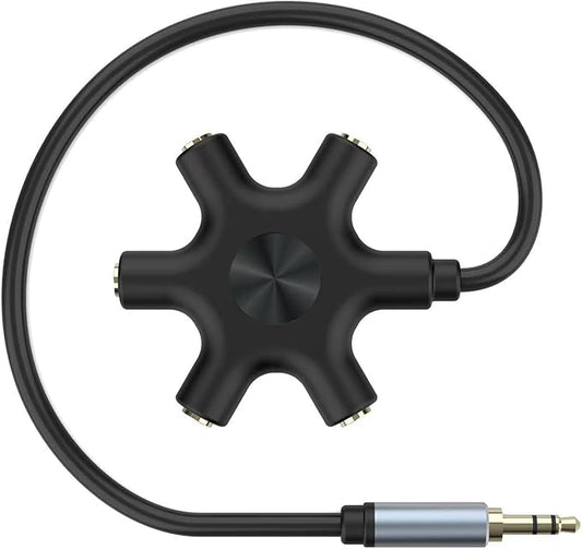 sovunis Multi Headphone Audio Splitter, 5-Way 3.5mm Jack Stereo Headset Adapter by sovunis