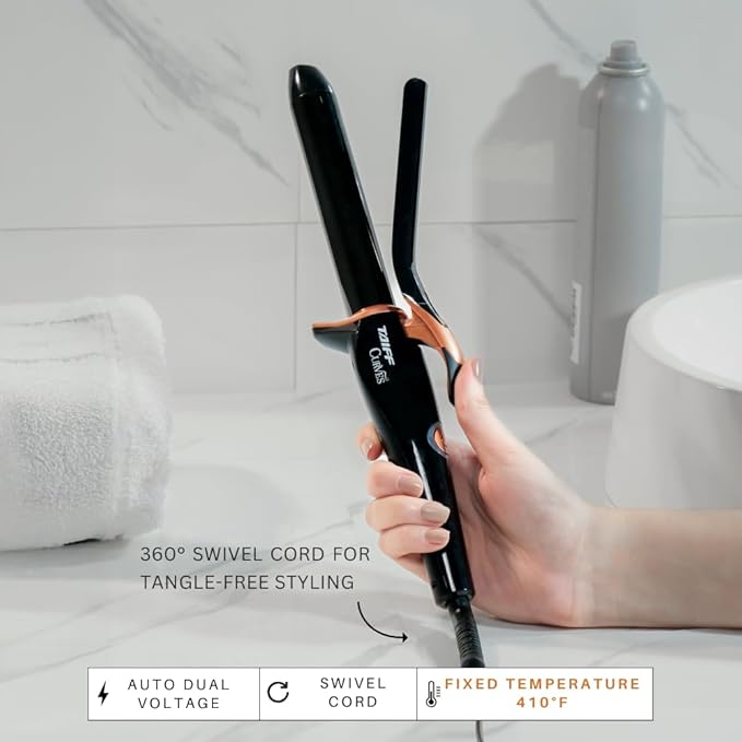 TAIFF Curves Professional Black Titanium Curling Iron – High-Performance Hair - Image 7