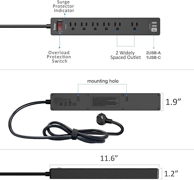 6Ft Power Strip Surge Protector - Image 7