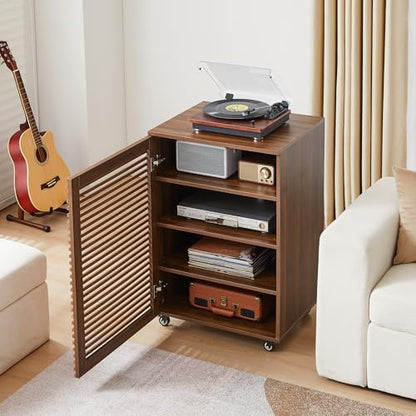 levnary 5-tier av media cabinet with grille door on a desk or shelf