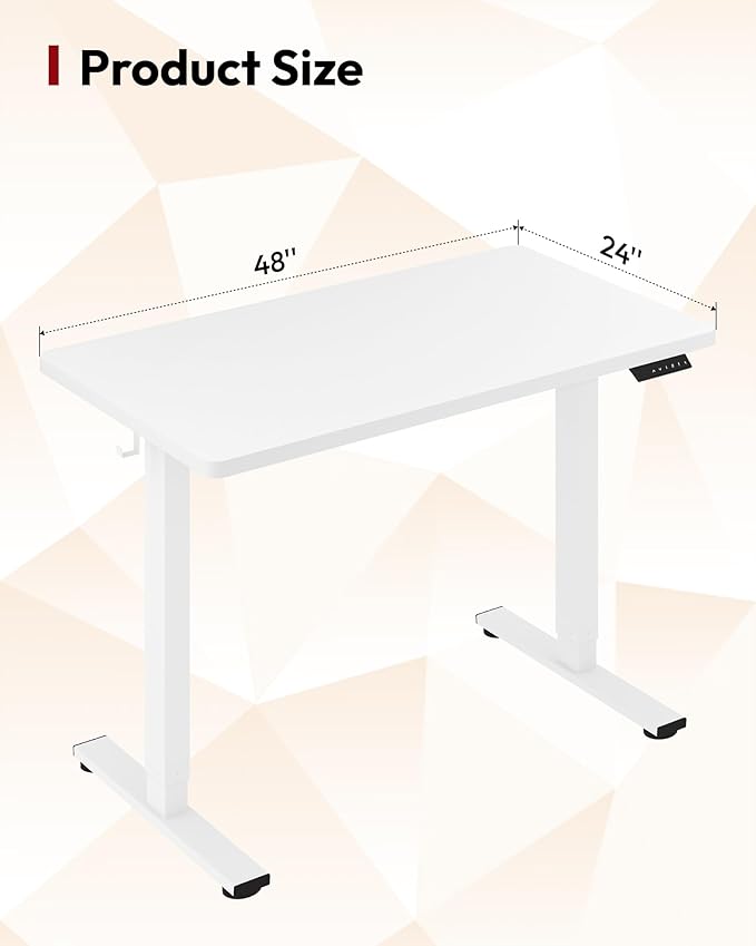 SANODESK Electric Standing Desk 48 x 24 Inches Whole-Piece Desktop Height - Image 3