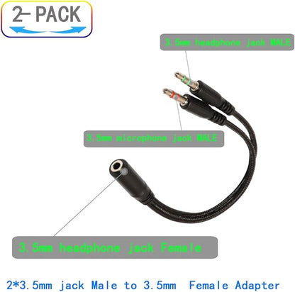 ZJKJHJY 3.5mm Audio Y Splitter Cable, Headphone and Microphone Adapter - Image 2