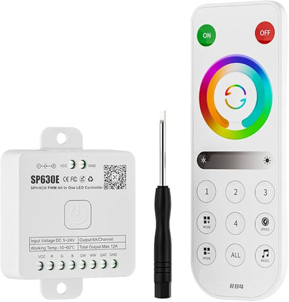 BTF-LIGHTING SP630E Bluetooth Controllers 4 Zones 2.4GHz RF RB4 Remote Kit by BTF-LIGHTING