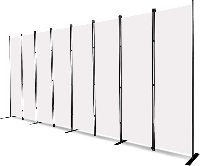MAYOLIAH 8-Panel White Room Divider 6ft Tall Folding Privacy Screen Portable by MayoliahHome