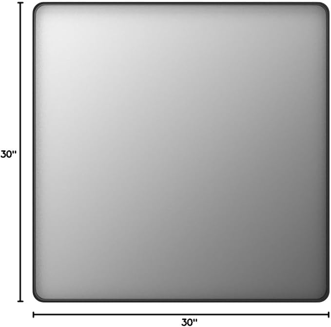 LOAAO 30x30 Inch Black Metal Framed Bathroom Mirror - Image 7