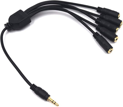 Kework 12 Inch 1/8” 3.5mm TRS Splitter Audio Cable, 1 Male to 5 Female 3.5mm - Image 5