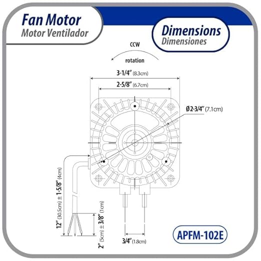 Appli Parts APFM-102E 10W refrigeration condenser and evaporator motor 220V - Image 3