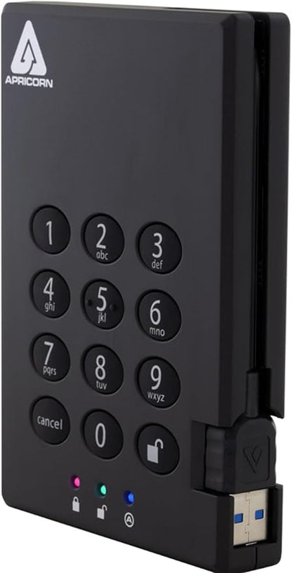 Apricorn 2TB Aegis Padlock USB 3.0 256-Bit AES XTS Hardware Encrypted Portable - Image 3