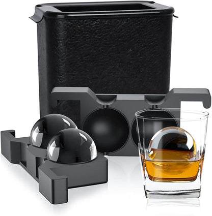 TINANA Clear Ice Ball Maker, 2.5” Crystal Clear Ice Cube Tray Make 2 Large by TINANA