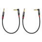 Rannsgeer 2 Pack 1/4 Inch TS Right Angle to 1/4 Inch TS 1 Feet Cable by Rannsgeer