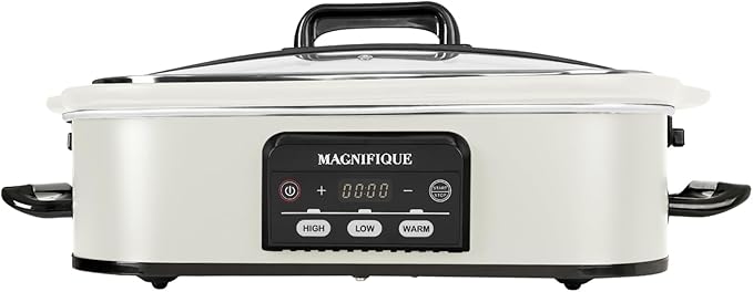 Magnifique 4 Quart Casserole Digital Slow Cooker, Premium Ceramic Bakeware by Magnifique