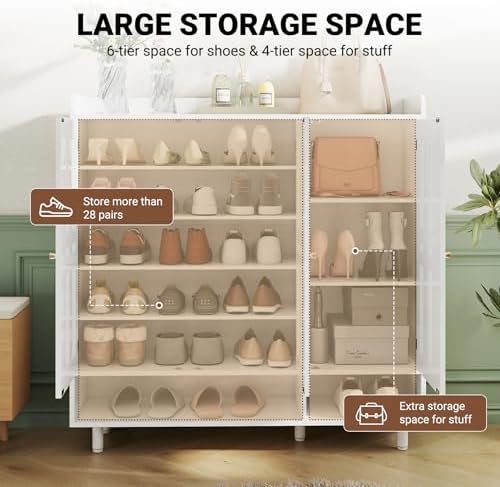 shoe cabinet with 3 doors and adjustable shelves, package contents
