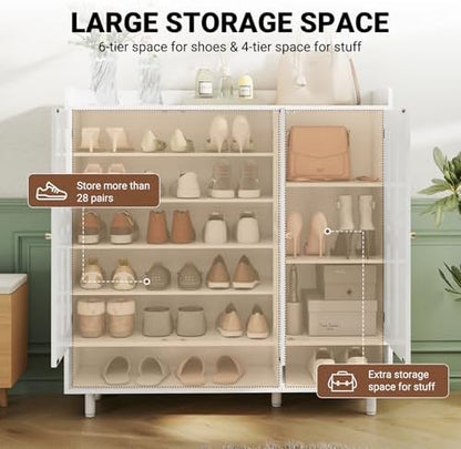 shoe cabinet with 3 doors and adjustable shelves, package contents