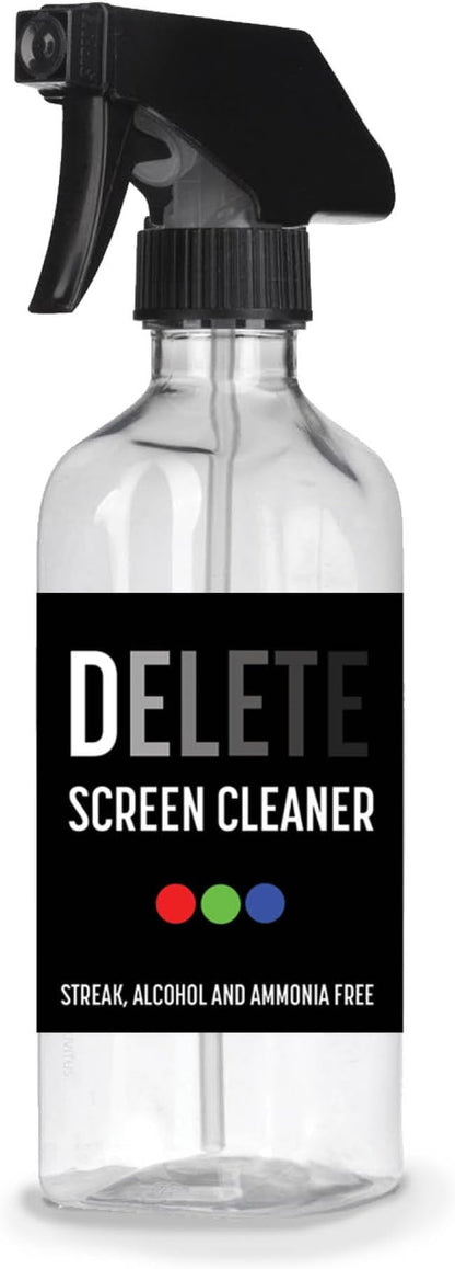 Delete Screen Cleaner 16oz Spray Bottle | Premium Streak-Free, Alcohol & by DELETE