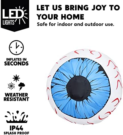 Joiedomi 3Ft Halloween Inflatable Large Set of Eyes, Light Up Eyeball with Bu...