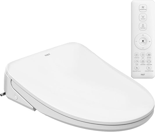 R&T V303 Auto-Open Smart Bidet Toilet Seat, Elongated Electric Bidets by RTPlumbingTechnology