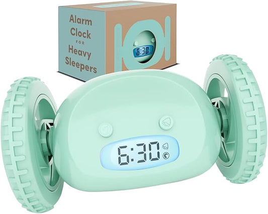 CLOCKY Extra Loud Alarm Clock for Heavy Sleepers on Wheels Rolls Runs Away by Clocky