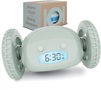 CLOCKY Extra Loud Alarm Clock for Heavy Sleepers on Wheels Rolls Runs Away by Clocky