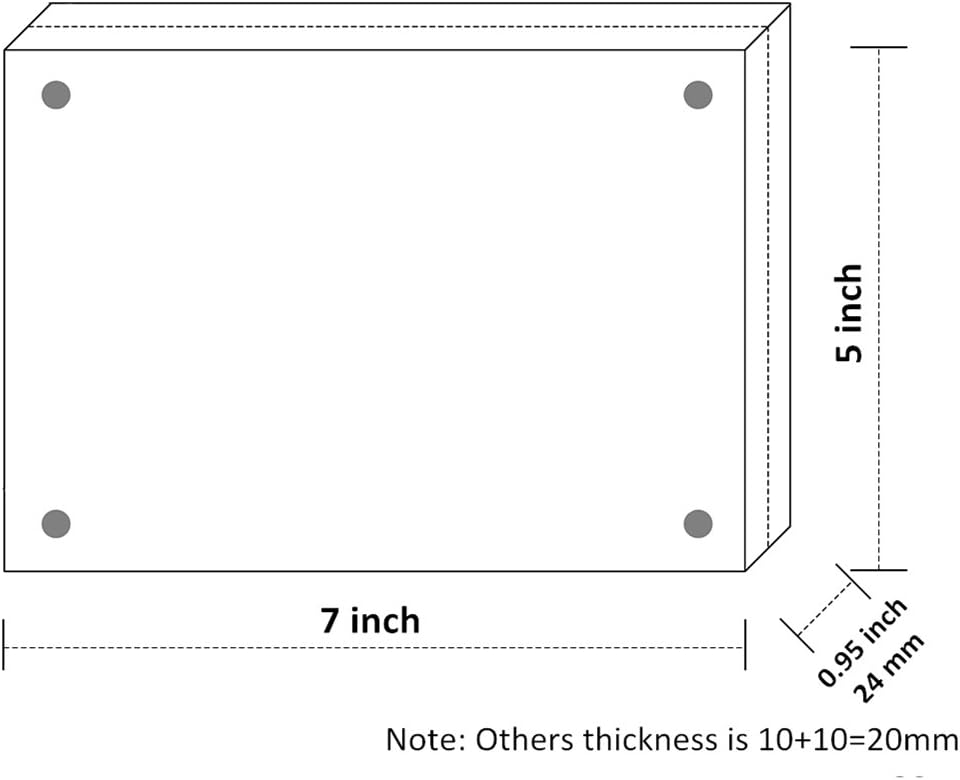 NIUBEE 5x7 Acrylic Picture Frame 3 Packs, Photo Frame 20% Thicker Block | Shatterproof &Safe, 95% High Transparency, UV protection, Double-sided display Magnetic Desktop Frames for Picture Display