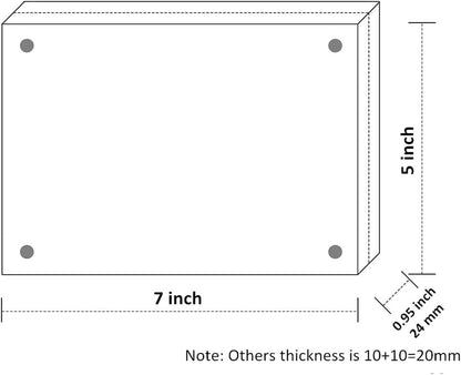 NIUBEE 5x7 Acrylic Picture Frame 3 Packs, Photo Frame 20% Thicker Block | Shatterproof &Safe, 95% High Transparency, UV protection, Double-sided display Magnetic Desktop Frames for Picture Display