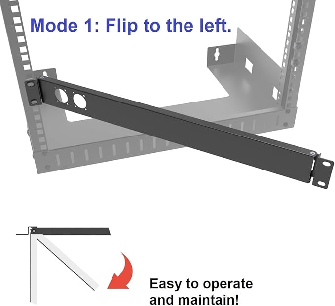 QiaoYoubang 1U Hinged Rack Panel 2D XLR HDMI Audio Rack Mount Panel - Image 3