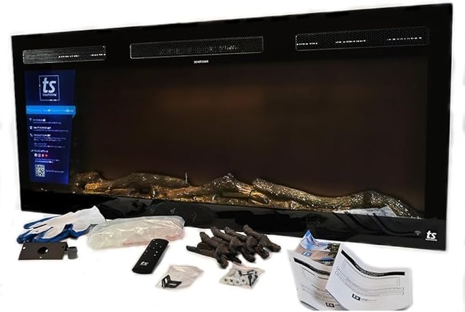 Touchstone Smart Electric Fireplace-The Fury 65" Wide- 4.5" Thin in Wall - Image 2