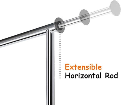 HOKEEPER Clothes Rack with Lockable Wheels Height Adjustable Clothing Rack - Image 8