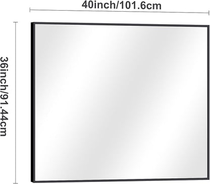 Black Bathroom Mirror for Wall, 36x40 Inch Rectangle Mirrors - Image 6