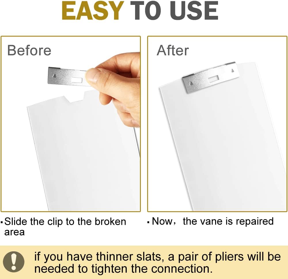 Vertical Blind Repair Vane Savers, Electroplated Vertical Blinds Repair Kit, Vertical Blind Repair Clips for Vertical Blinds Replacement Slats (20 PCS)