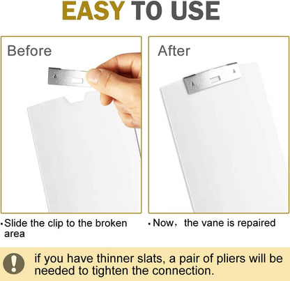 Vertical Blind Repair Vane Savers, Electroplated Vertical Blinds Repair Kit, Vertical Blind Repair Clips for Vertical Blinds Replacement Slats (20 PCS)