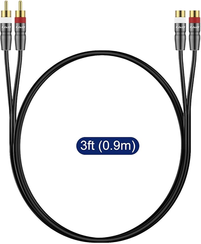 J&D 2 RCA Extension Cable Male to Female, Copper Shell Gold-Plated 2RCA Male to - Image 7